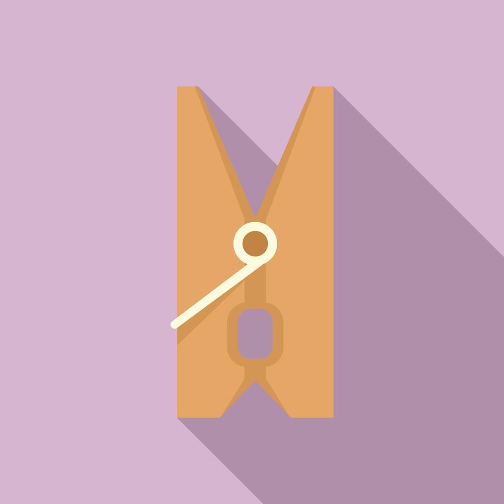 Rope clothes pin icon, flat style vector