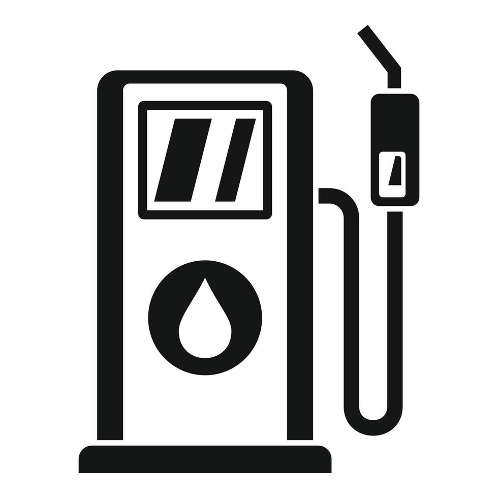 Gasoline station pump icon, simple style vector