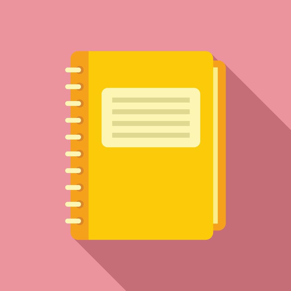 icono de cuaderno de biblioteca, estilo plano vector