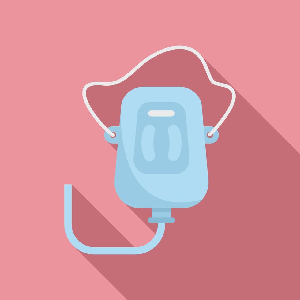 Plastic anesthesia mask icon, flat style vector