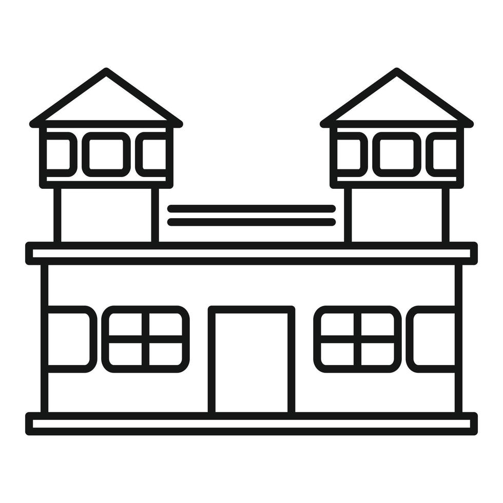 Prison building icon, outline style vector