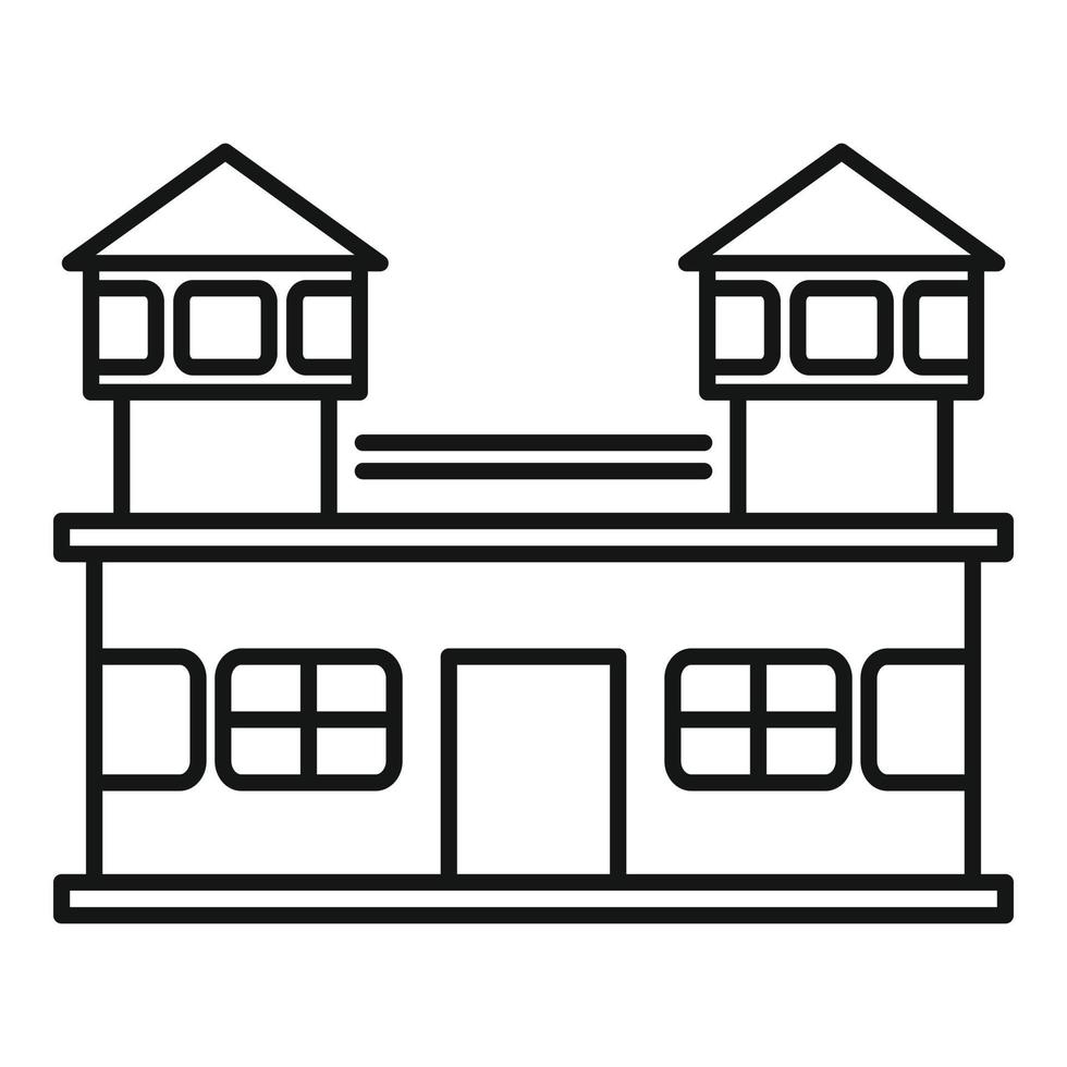 Prison building icon, outline style vector