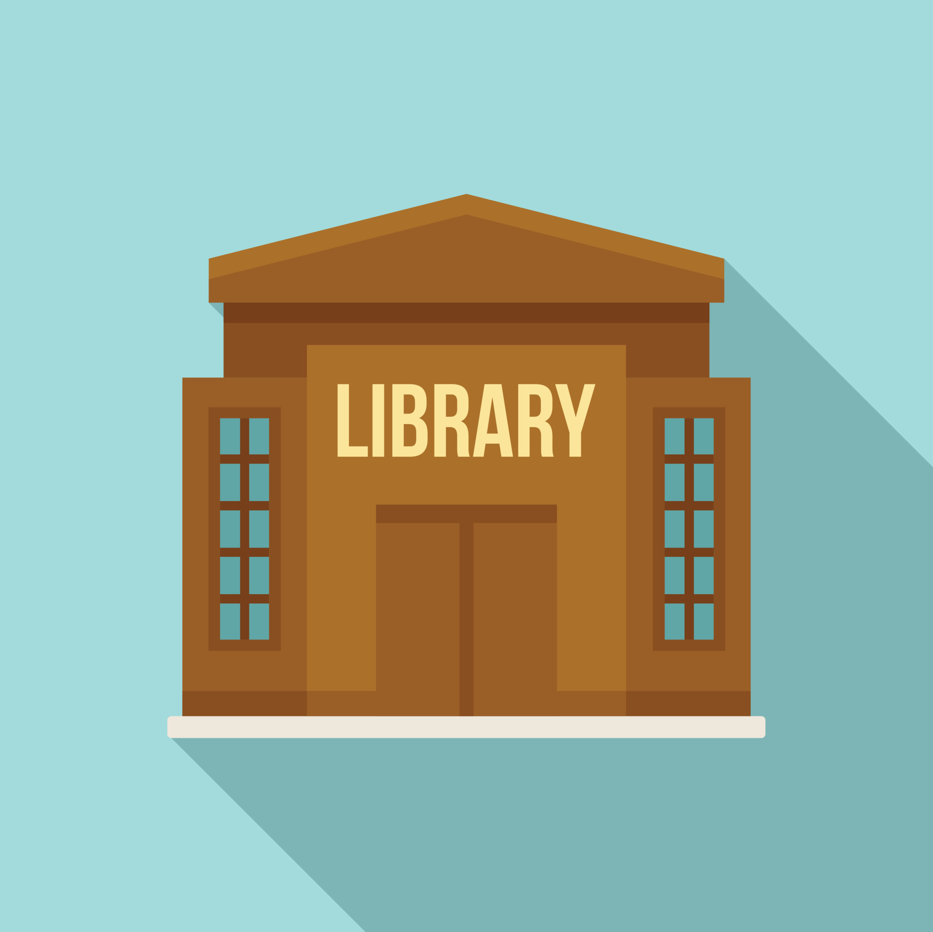 Library building icon, flat style 14520978 Vector Art at Vecteezy