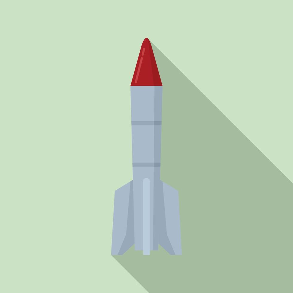 icono volador de misiles, estilo plano vector