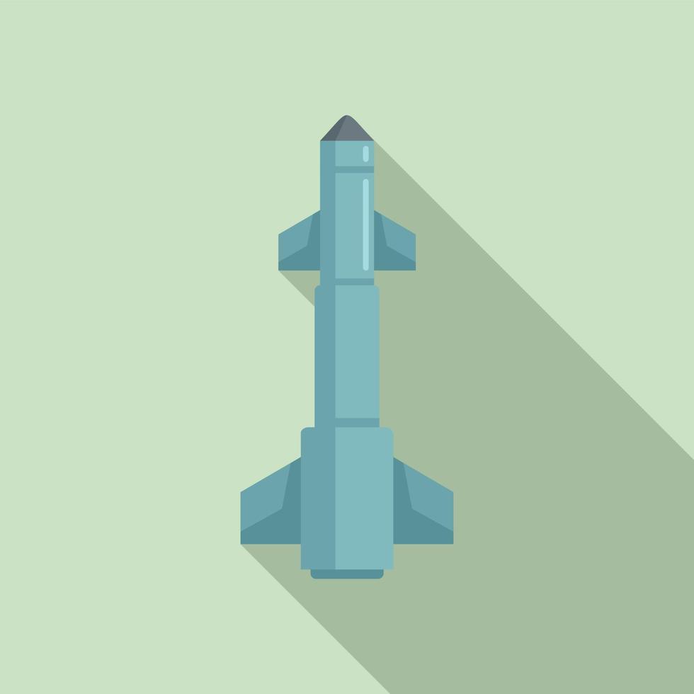 Missile jet icon, flat style vector