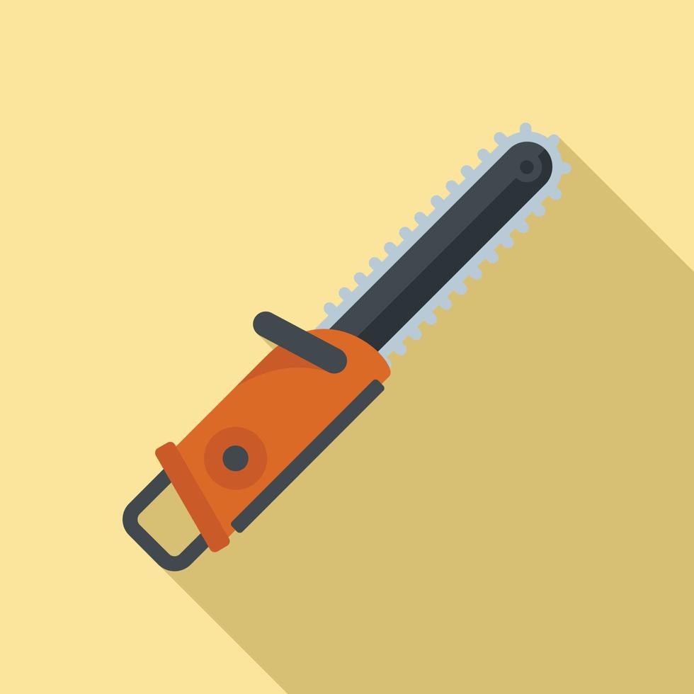 Building chainsaw icon, flat style vector