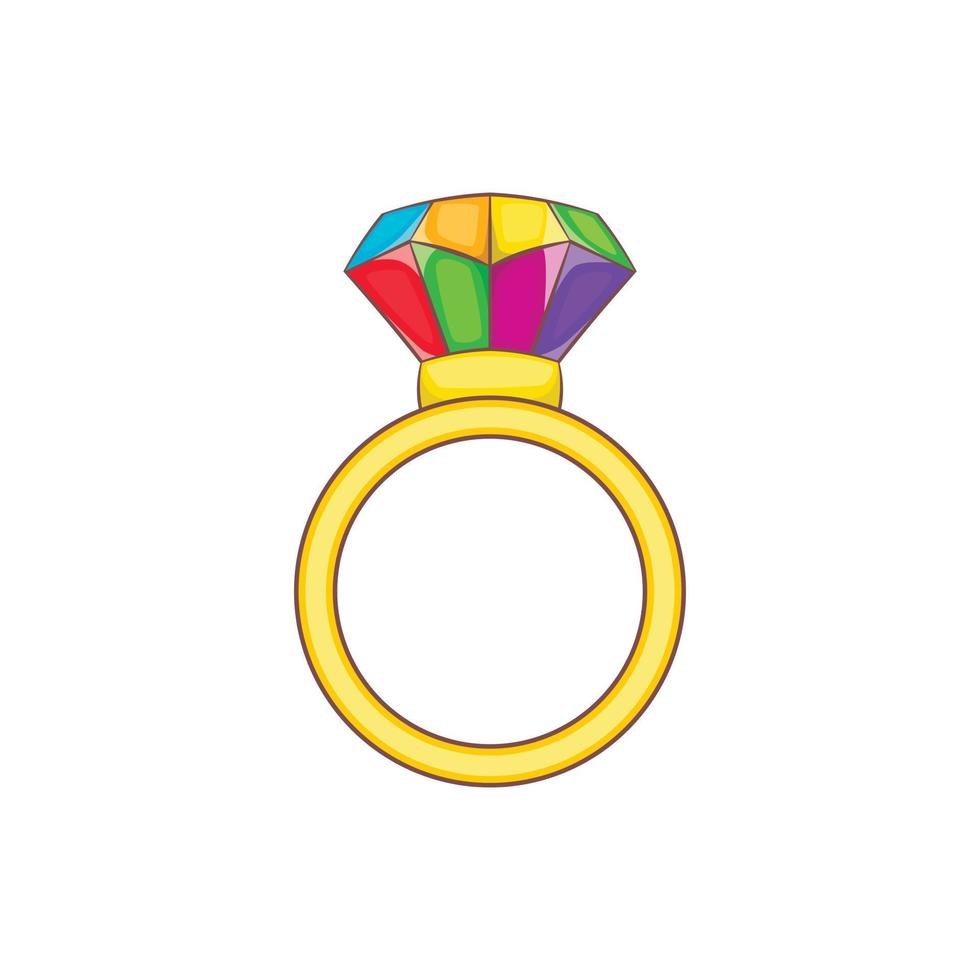 icono de anillo lgbt, estilo de dibujos animados vector