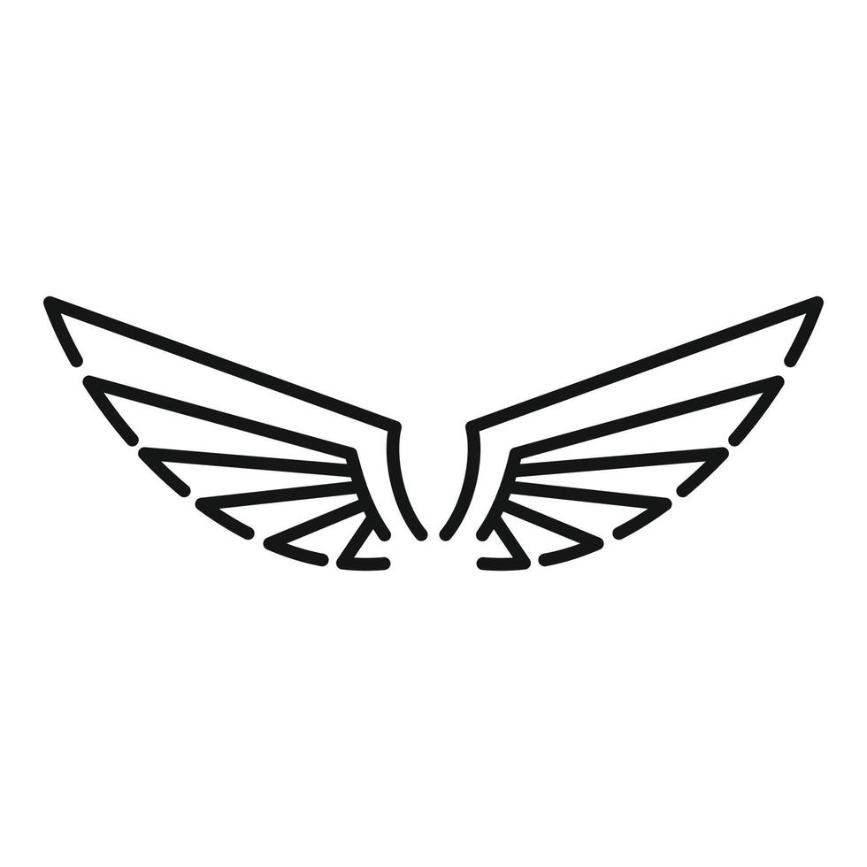 Emblem wings icon, outline style vector
