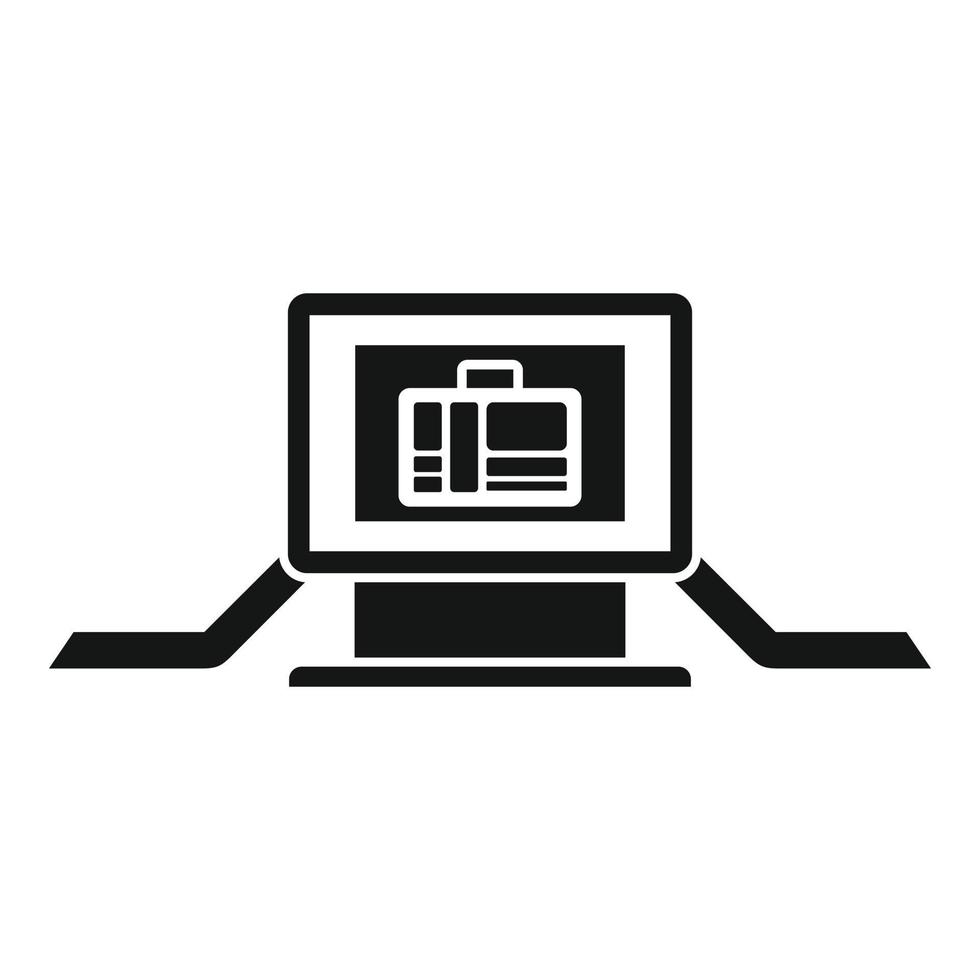 Airport bag scanner icon, simple style vector