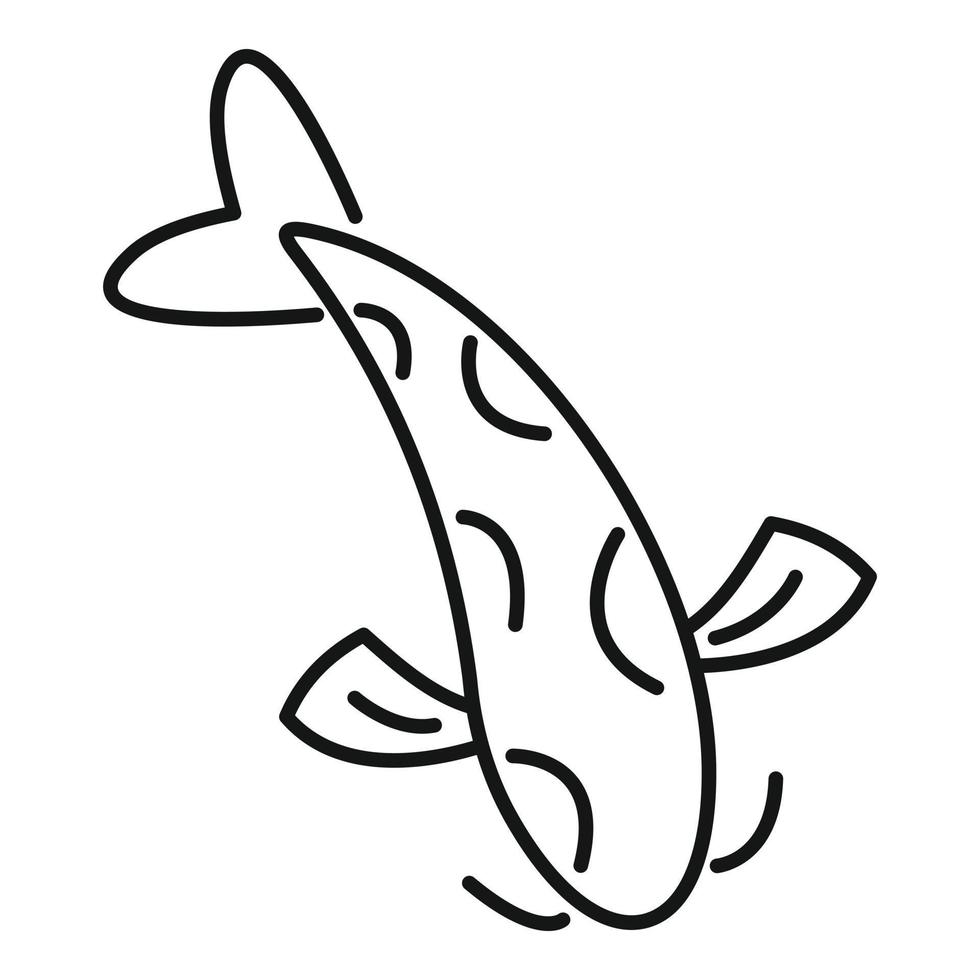 Koi carp icon, outline style vector