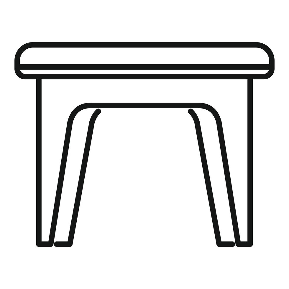 icono de silla sin respaldo de plástico, estilo de contorno vector