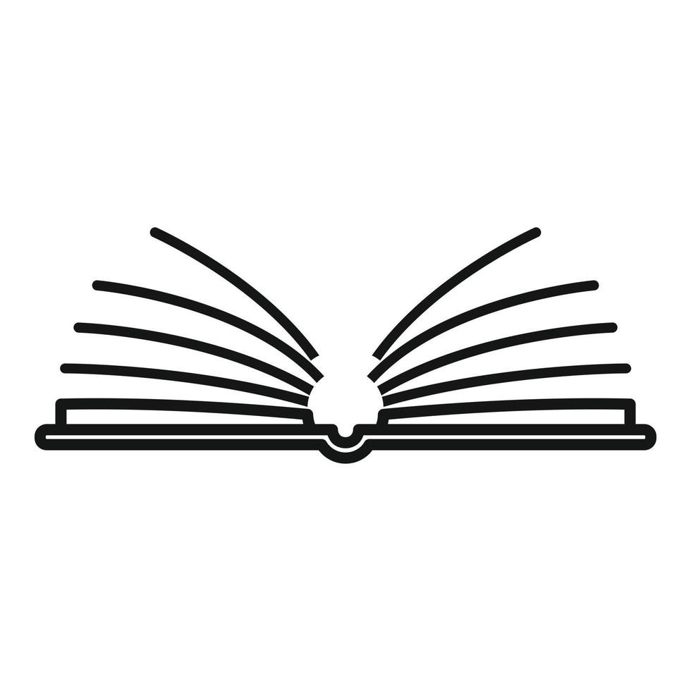 Open library book icon, outline style vector