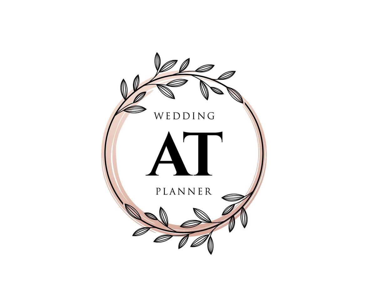 en la colección de logotipos de monograma de boda con letras iniciales, plantillas florales y minimalistas modernas dibujadas a mano para tarjetas de invitación, guardar la fecha, identidad elegante para restaurante, boutique, café en vector