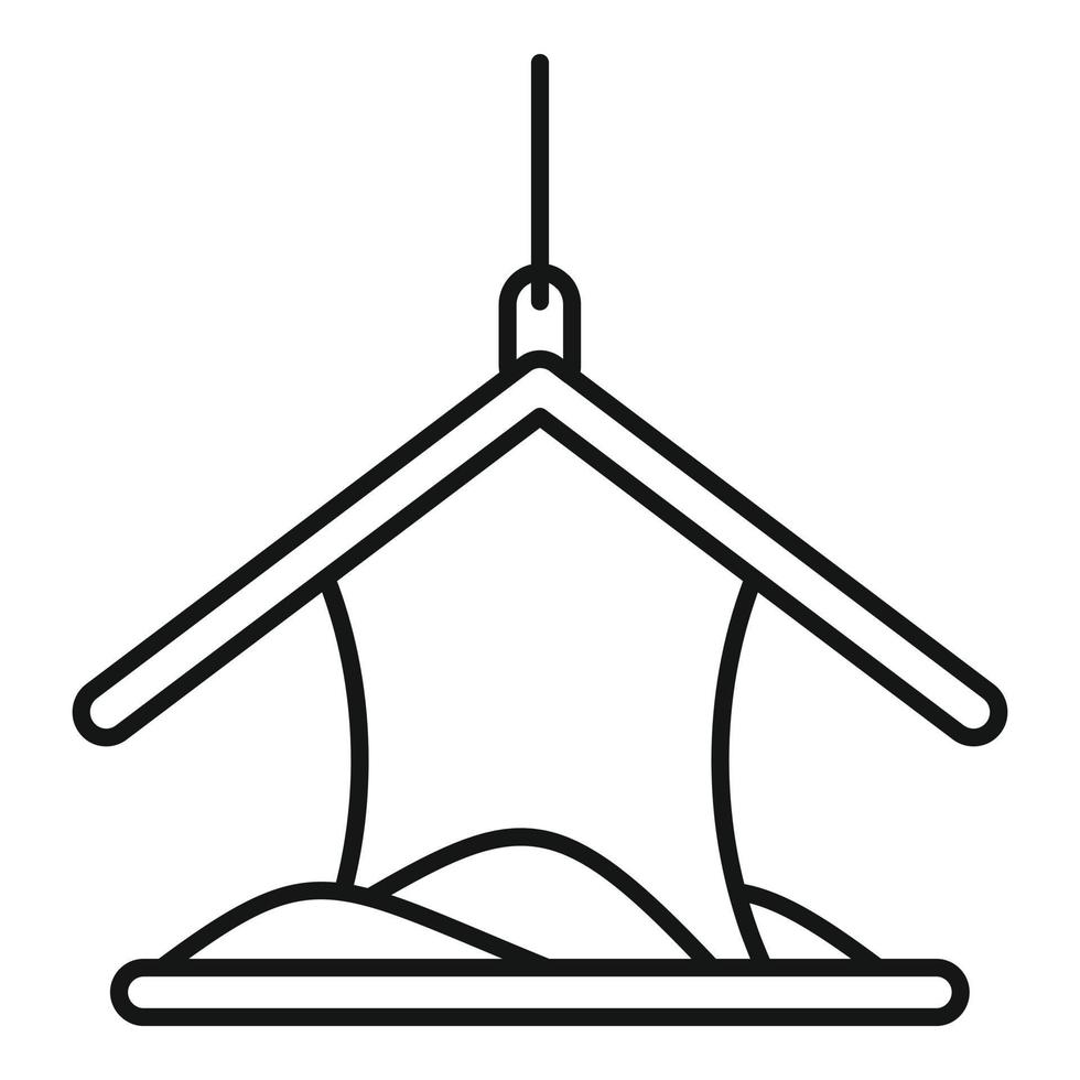 icono de comederos de aves de la casa, estilo de contorno vector