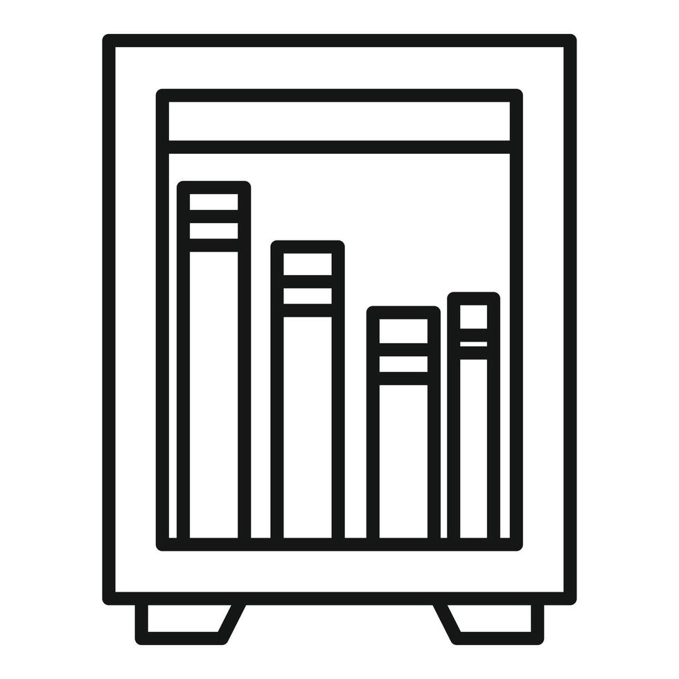 icono de la caja de la calle de la biblioteca, estilo de esquema vector