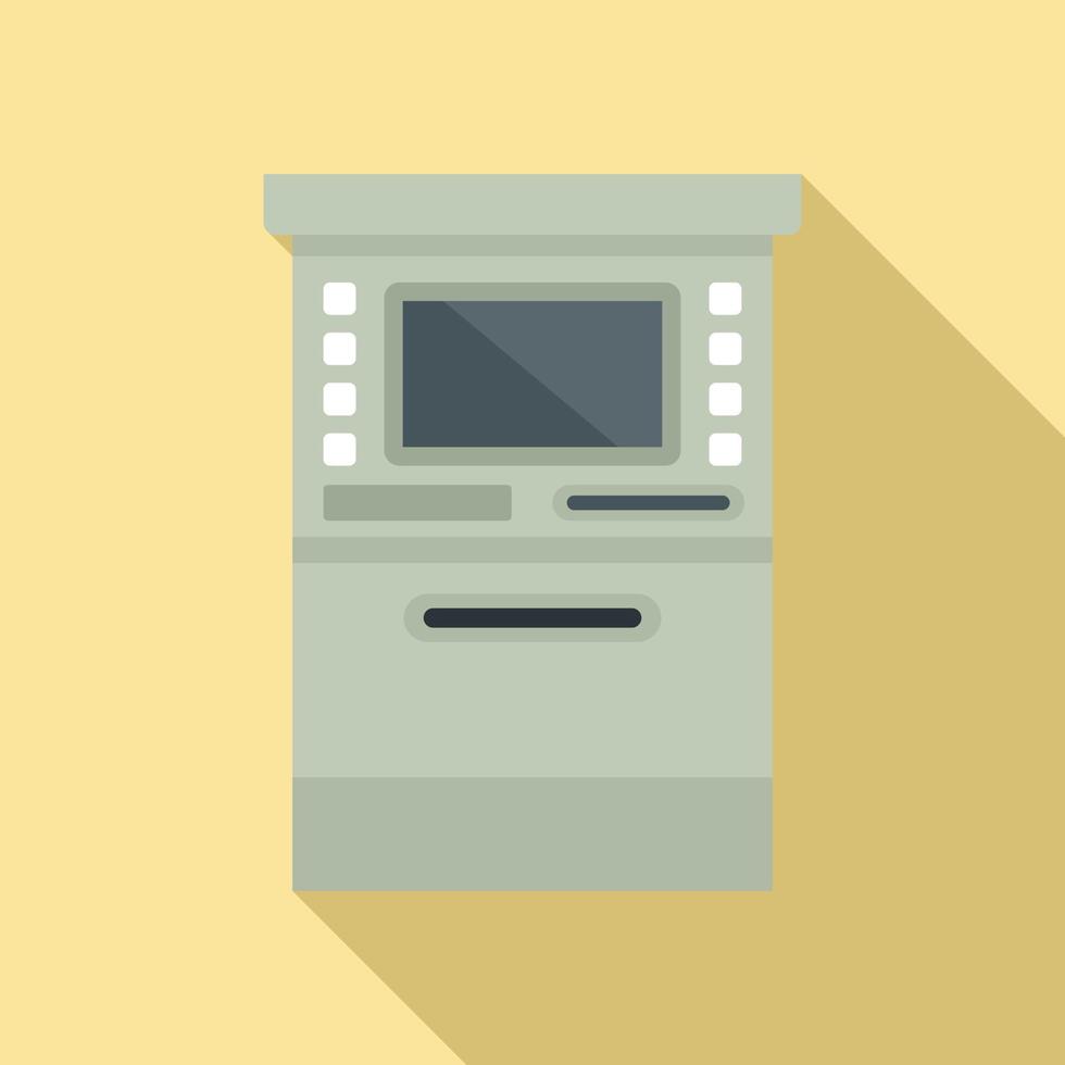 Atm cashpoint icon, flat style vector