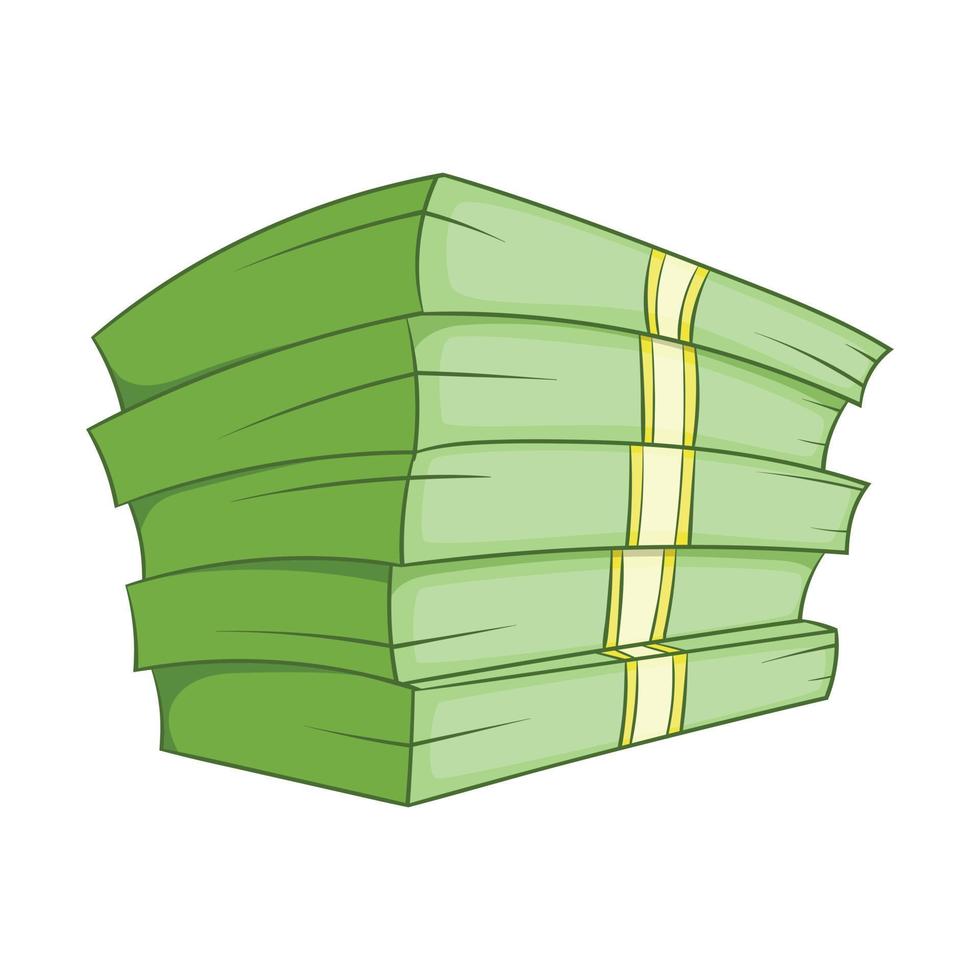 Stack of money icon, cartoon style vector