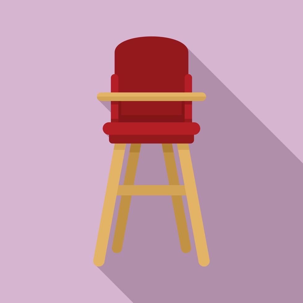 Furniture feeding chair icon, flat style vector