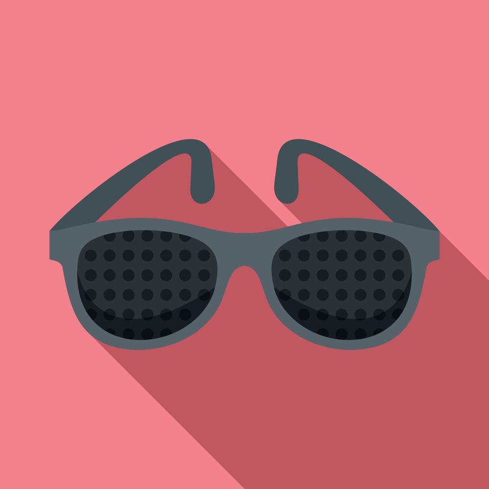 Examination control eyeglasses icon, flat style vector