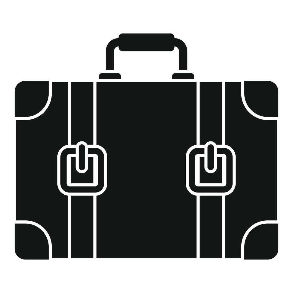 Travel suitcase icon, simple style vector
