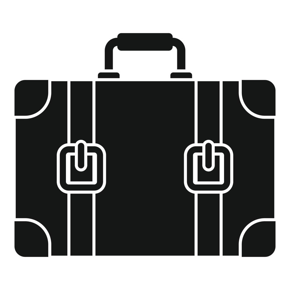 Travel suitcase icon, simple style vector