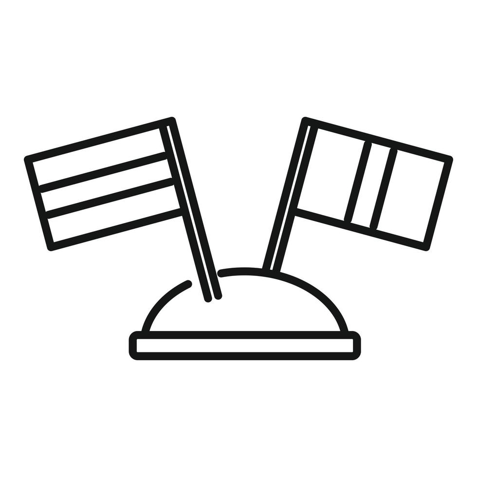 Conference translator icon, outline style vector