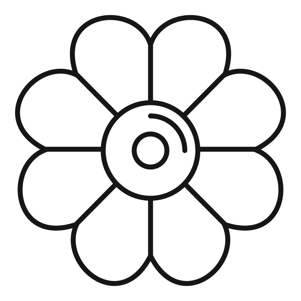 icono de galleta de flor de mantequilla, estilo de esquema vector