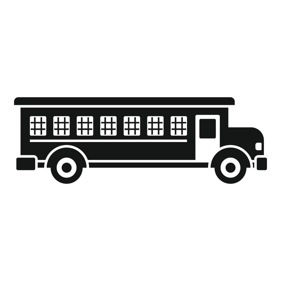 icono de autobús de la prisión, estilo simple vector