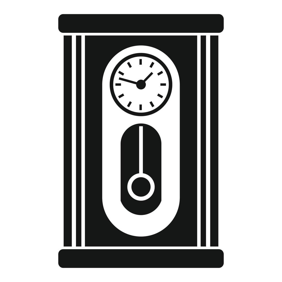 Home pendulum clock icon, simple style vector