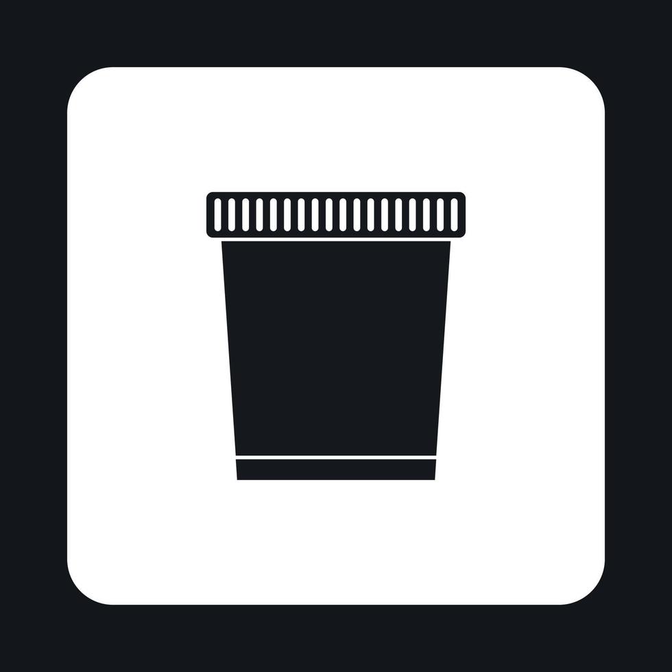 Garbage can icon, simple style vector