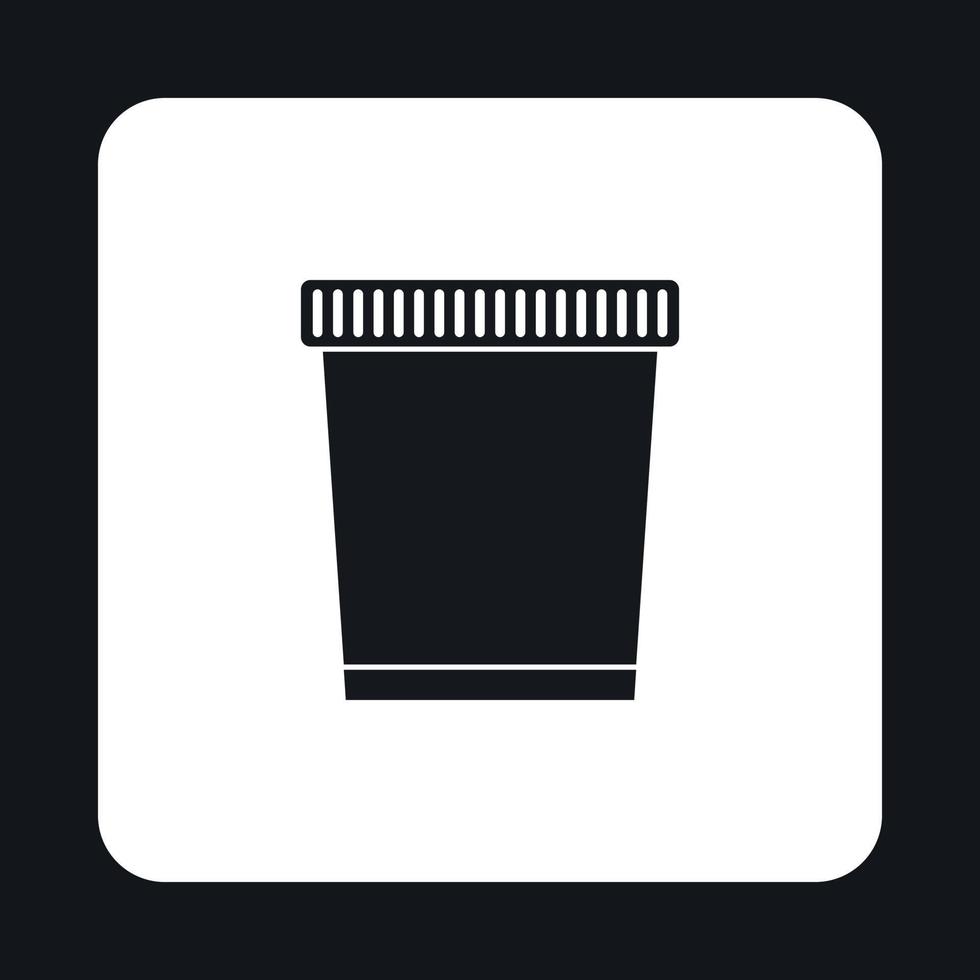 Garbage can icon, simple style vector