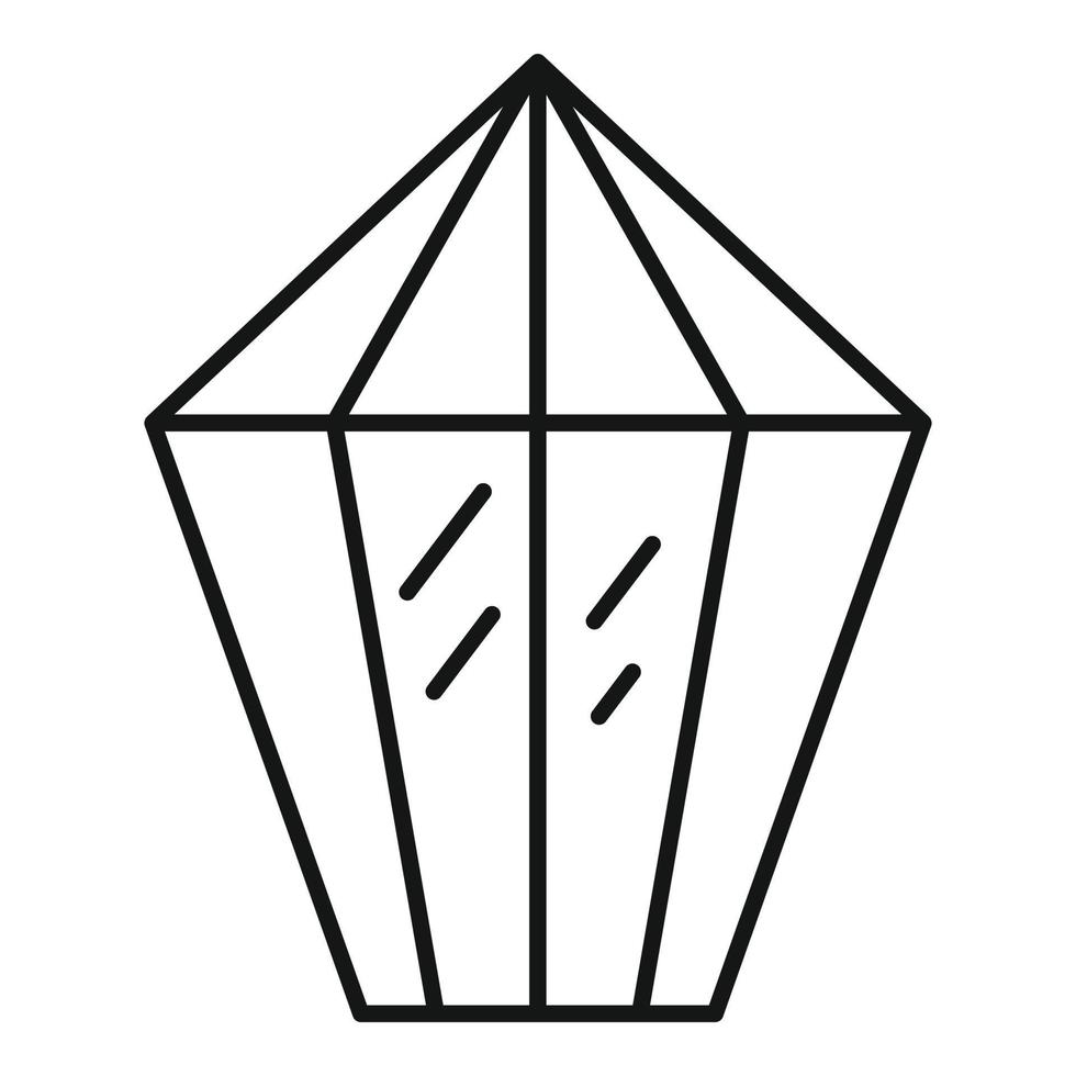 Carat jewel icon, outline style vector