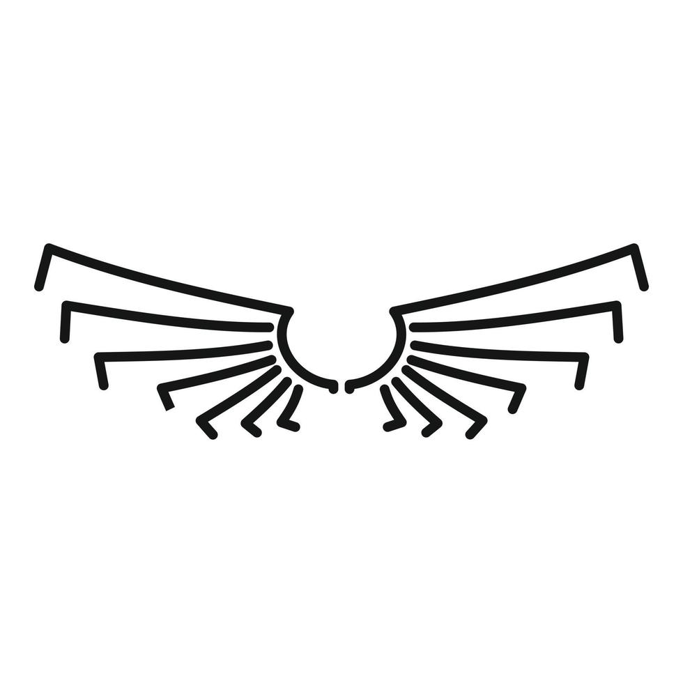 icono de alas decorativas, estilo de esquema vector