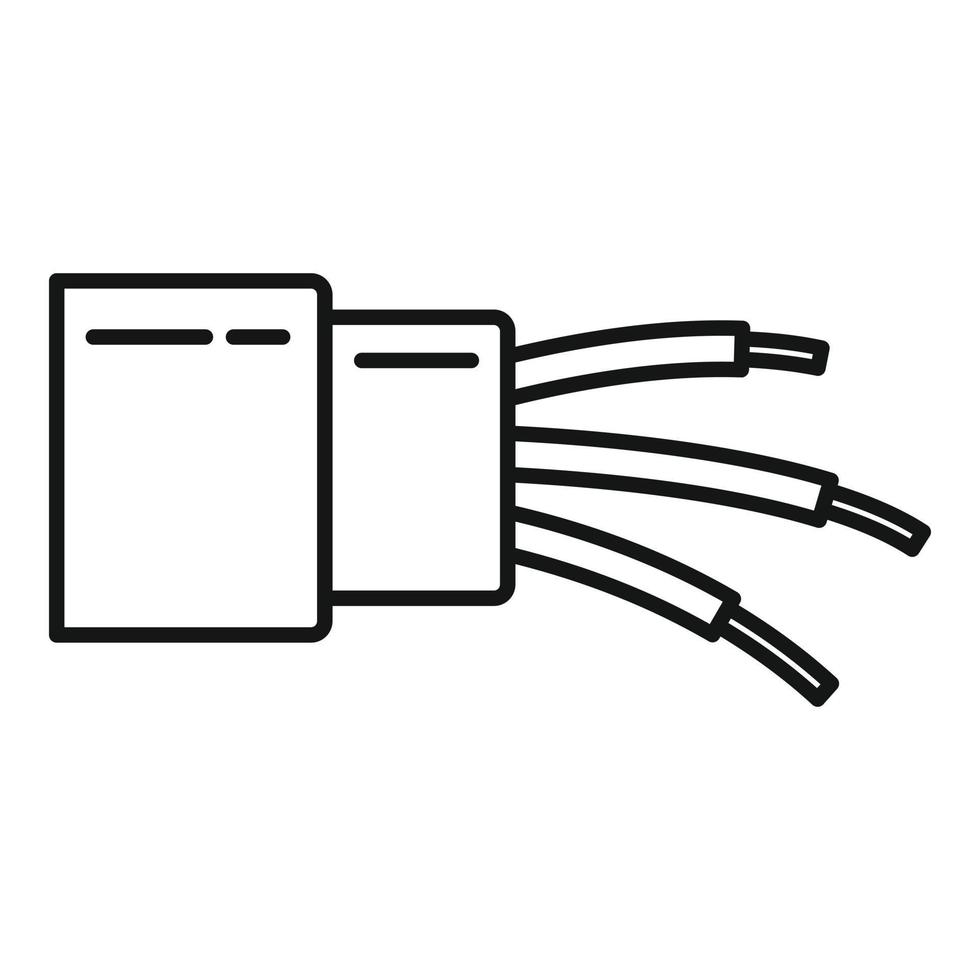 icono de cable óptico, estilo de contorno vector