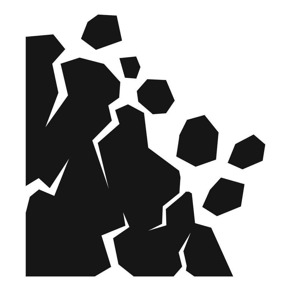 Down landslide icon, simple style vector