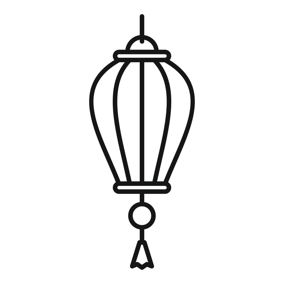 Silk chinese lantern icon, outline style vector