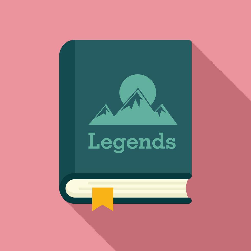 Legends book icon, flat style vector