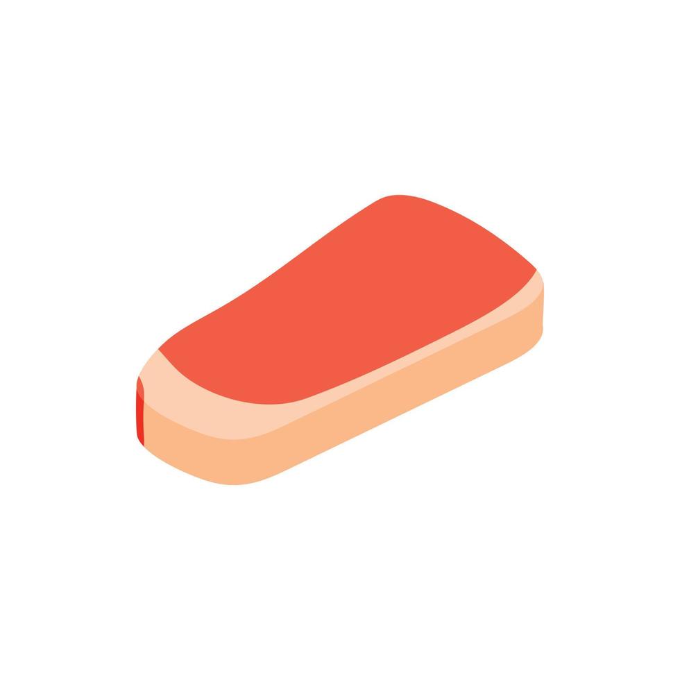 Piece of meat veal icon, isometric 3d style vector