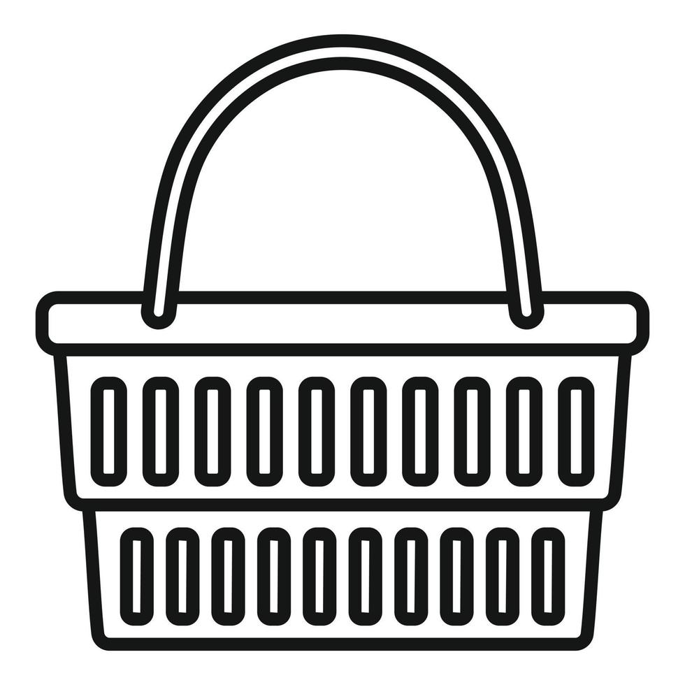 icono de la cesta de la compra del cliente, estilo de esquema vector