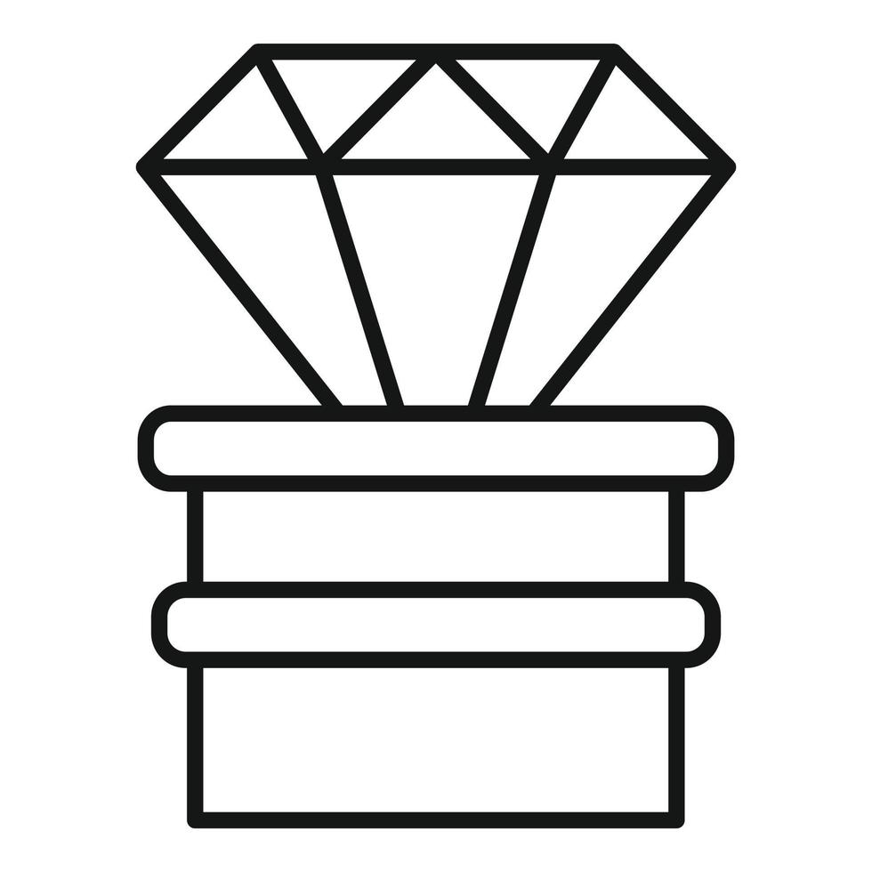 icono de premio de videojuego de diamantes, estilo de esquema vector