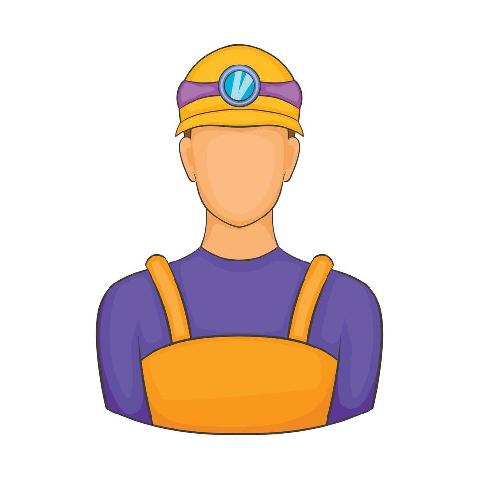icono de minero masculino, estilo de dibujos animados vector