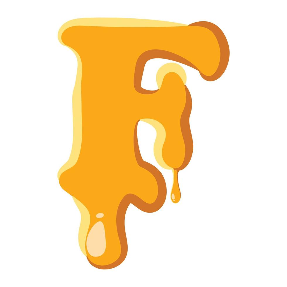 Letter F from honey icon vector