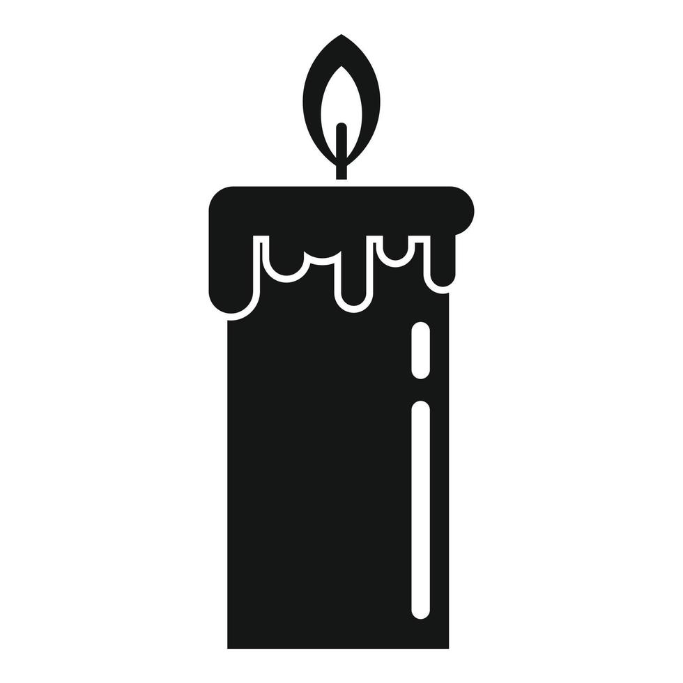 Sauna burning candle icon, simple style vector