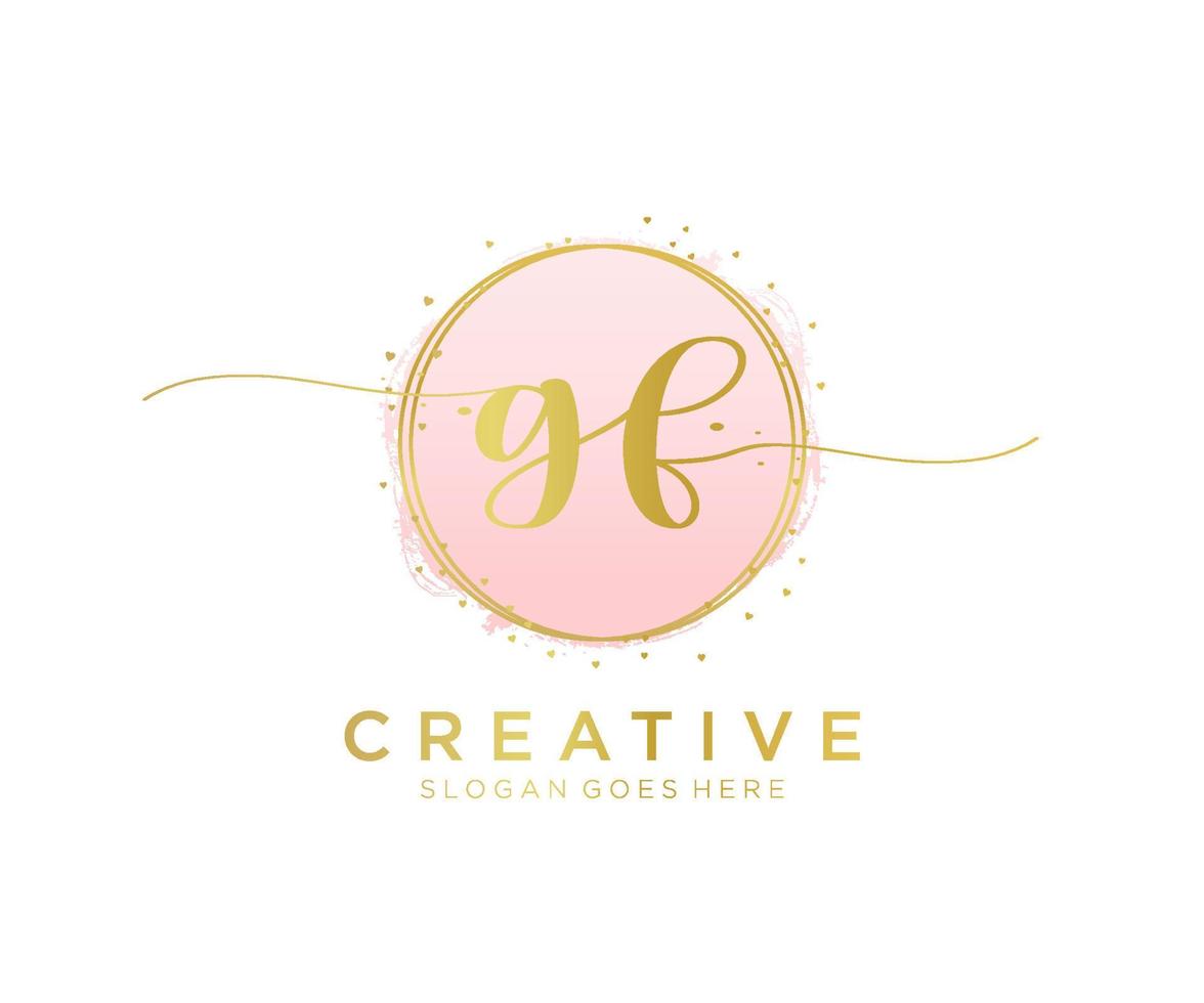 Initial GF feminine logo. Usable for Nature, Salon, Spa, Cosmetic and Beauty Logos. Flat Vector Logo Design Template Element.