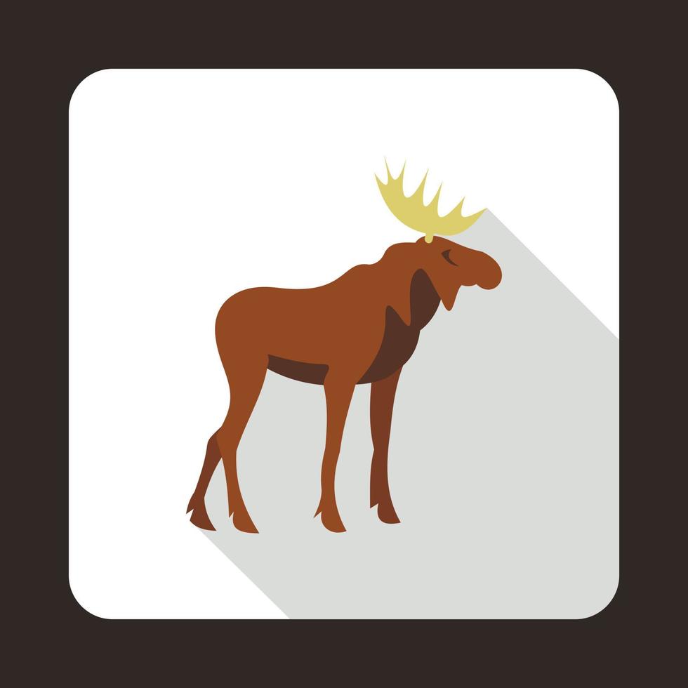 Elk icon, flat style vector