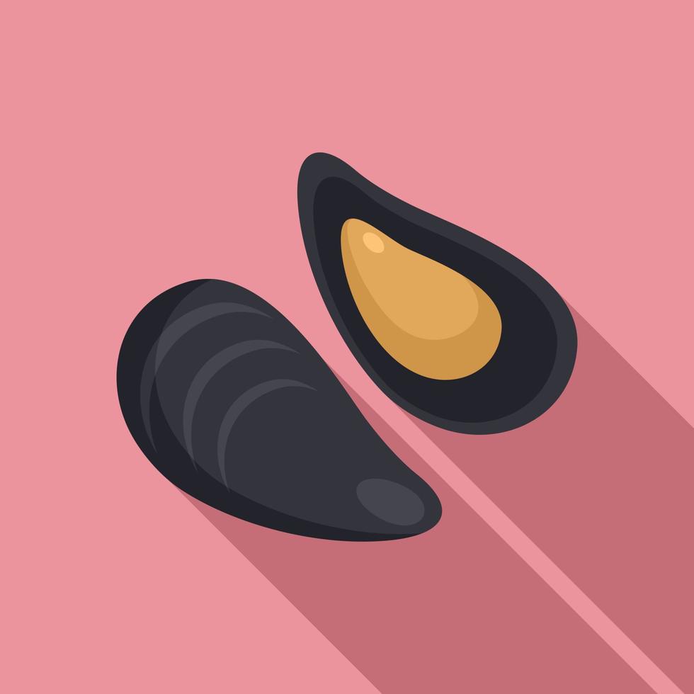 French mussels icon, flat style vector