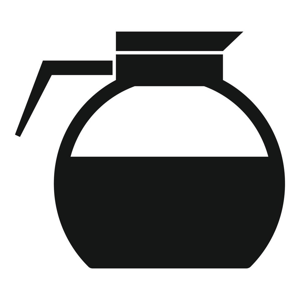 Coffee glass pot icon, simple style vector