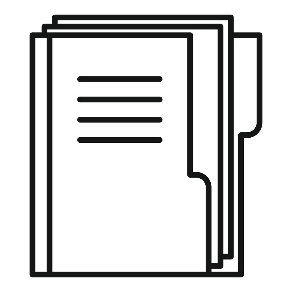 icono de carpeta de documentos del administrador de oficina, estilo de contorno vector