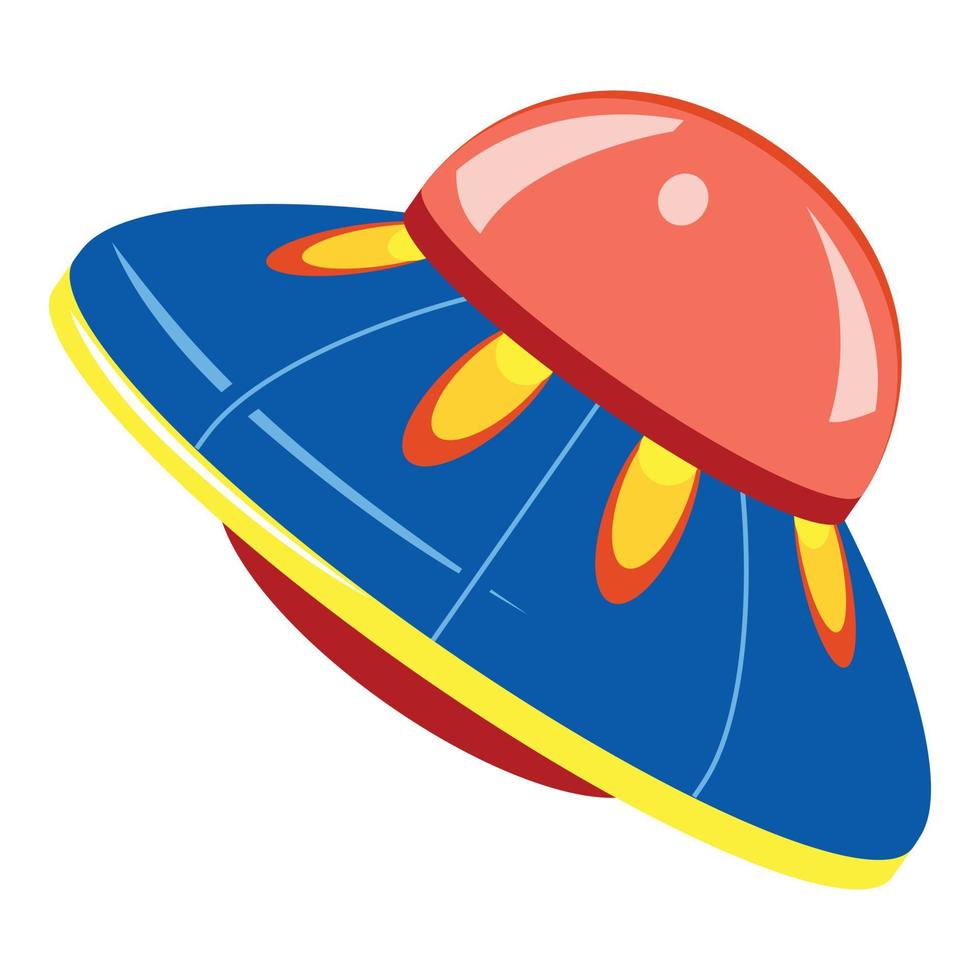 Cosmos ufo icon, cartoon style vector