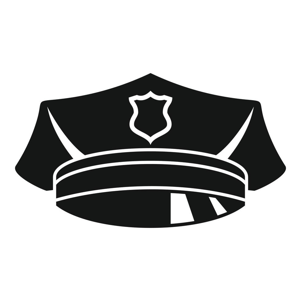 icono de gorra de oficial de policía, estilo simple vector